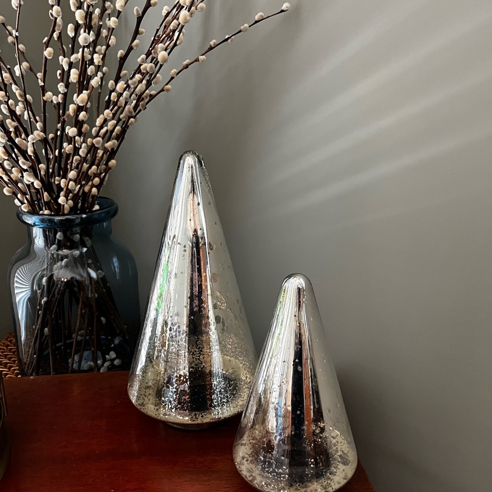 Mercury Glass Christmas Tree Duo 🎄🎄